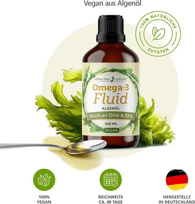 Image du produit Effective Nature Huile d'algues oméga-3 végétalienne (1 pièce(s), Liquide)
