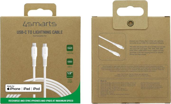 Actual product image 4smarts USB-C to Lightning Cable RapidCord (1.50 m, USB 2.0, 30 W)