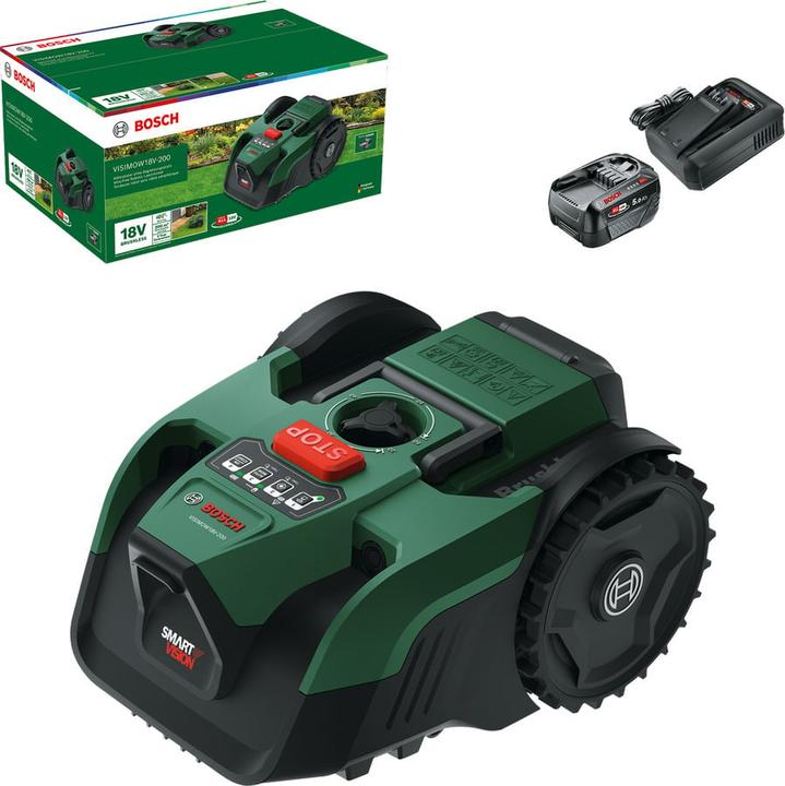 Actual product image Bosch Home & Garden VisiMow 18V-200 battery-set (200 m², Without boundary wire)