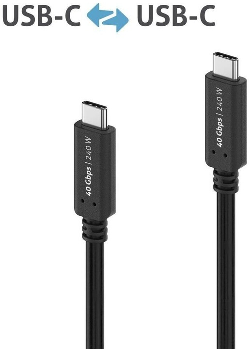 Produktbild Purelink USB4-Kabel 40Gbps, 240W USB C - USB C (1 m, USB 4.0)