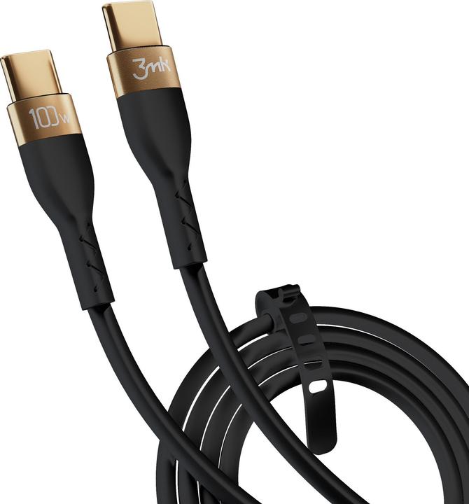 Produktbild 3MK HyperSilicone Cable USB-C/USB-C kabel 2m 100W Czarny/Black (2 m, USB 2.0, 100 W)