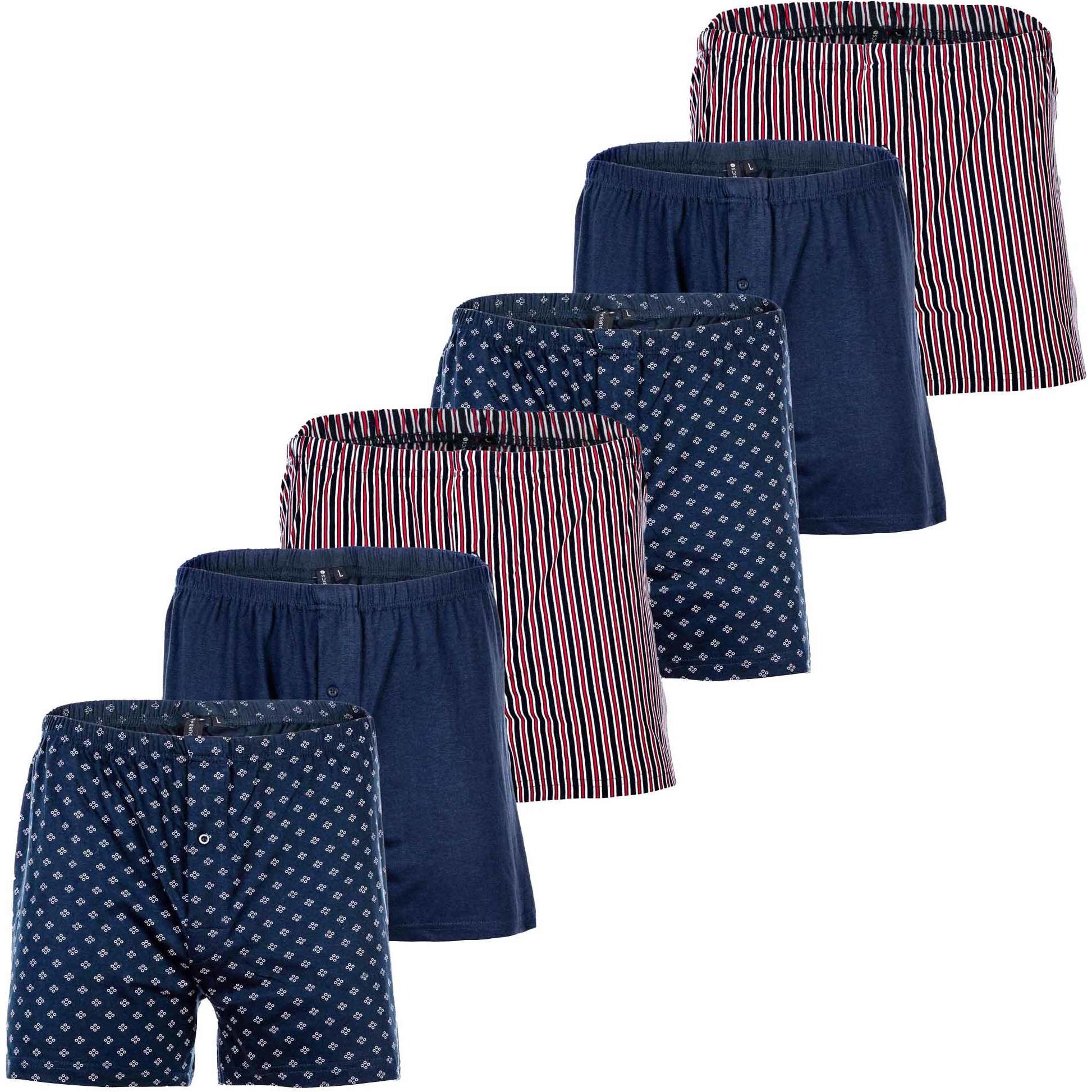 Your Basics, Herren, Unterhosen, Boxershort Casual Locker sitzend, Blau, (XL, 6er Pack)