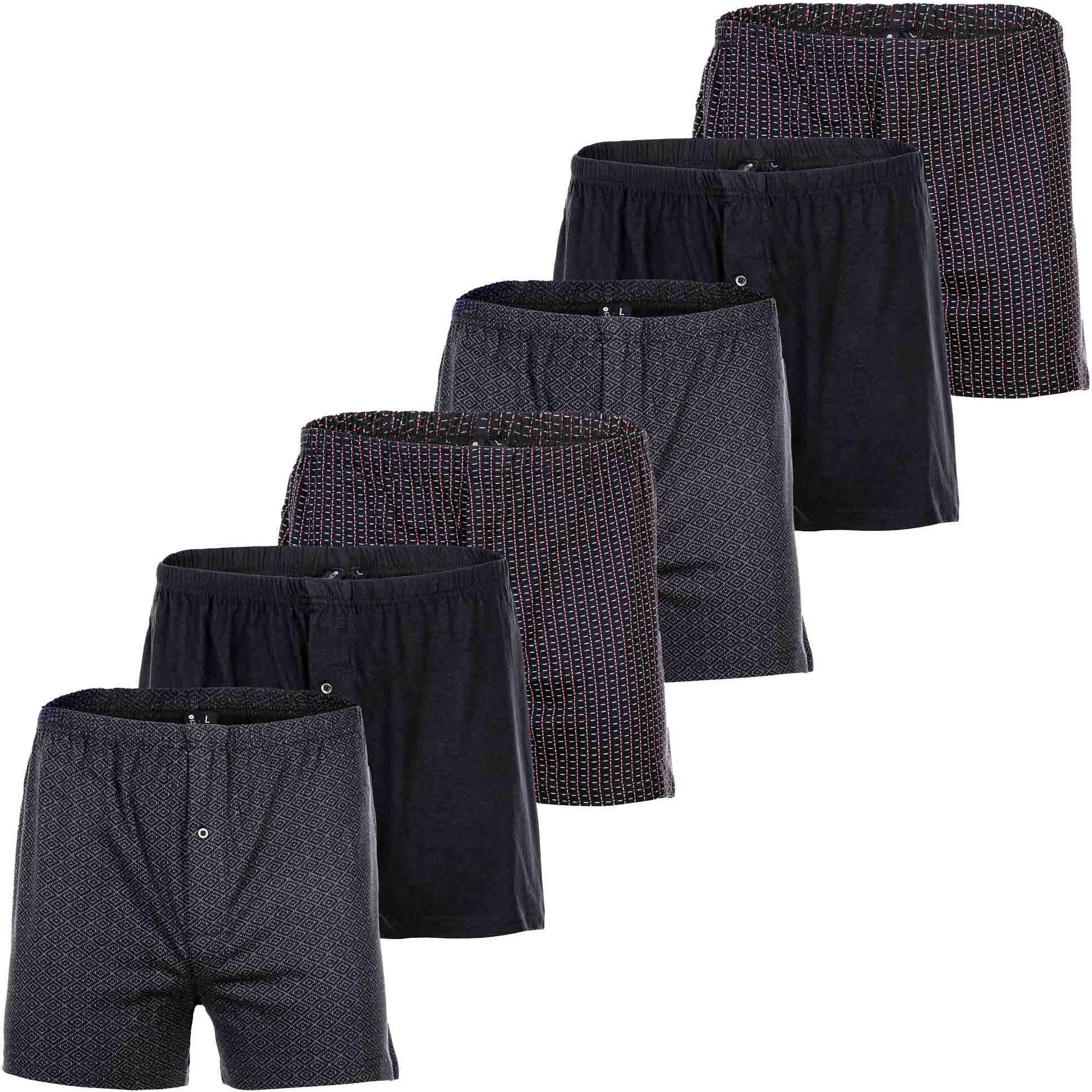 Your Basics, Herren, Unterhosen, Boxershort Casual Locker sitzend, Schwarz, (XL, XXL, 6er Pack)