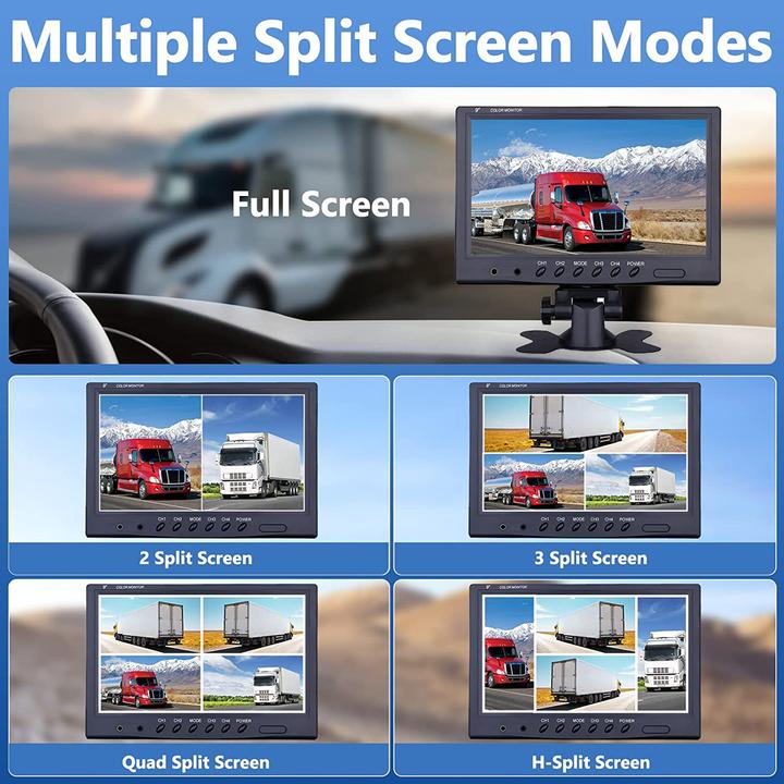 Image du produit Camecho Caméra de recul 4 caméras Set, 9 pouces + 4 caméras