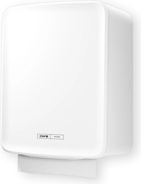 Actual product image CWS Sensor towel dispenser PureLine plastic white automatic residual roll function, battery-operated