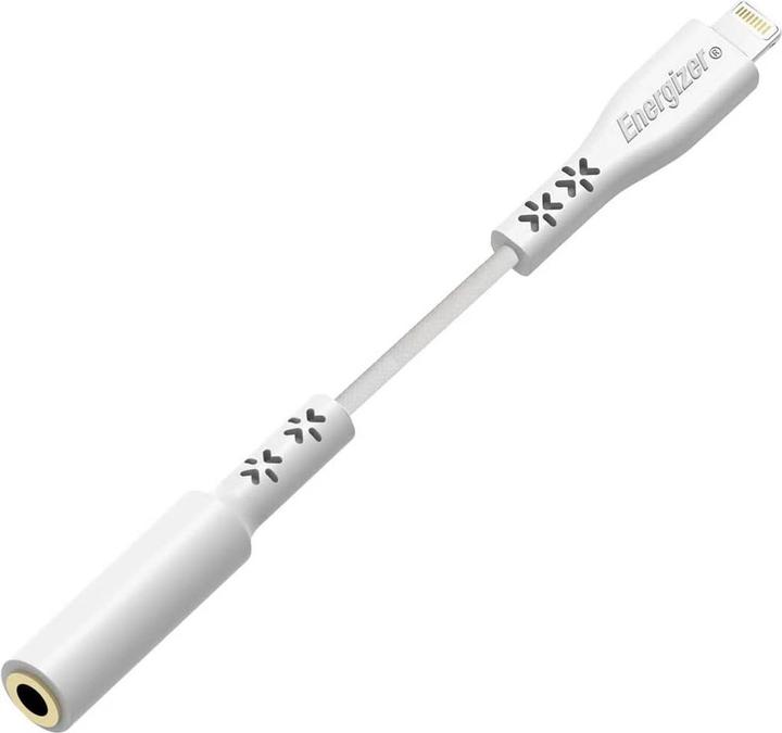 Actual product image Energizer HardCase AV adapter - Lightning to 3.5 mm jack audio adapter MFi 11 cm ROW-certified (white)