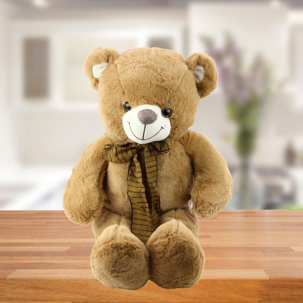 Lean Toys Lean Plüsch-Maskottchen Teddybär Zum Knuddeln Mit Brauner Streifendecke 60Cm (60 cm)