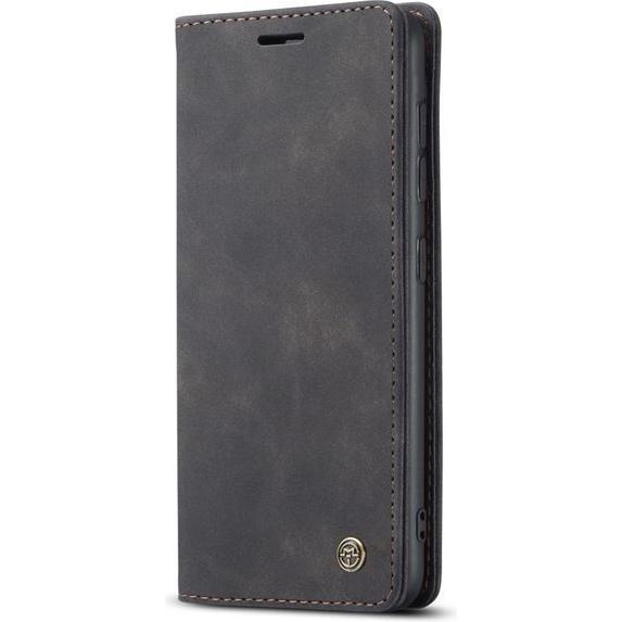 Caseme Leder Flip Wallet Case Hülle (Samsung Galaxy S21+), Smartphone Hülle, Schwarz