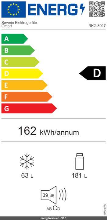 Energy Label Severin RKG8917 (244 l)