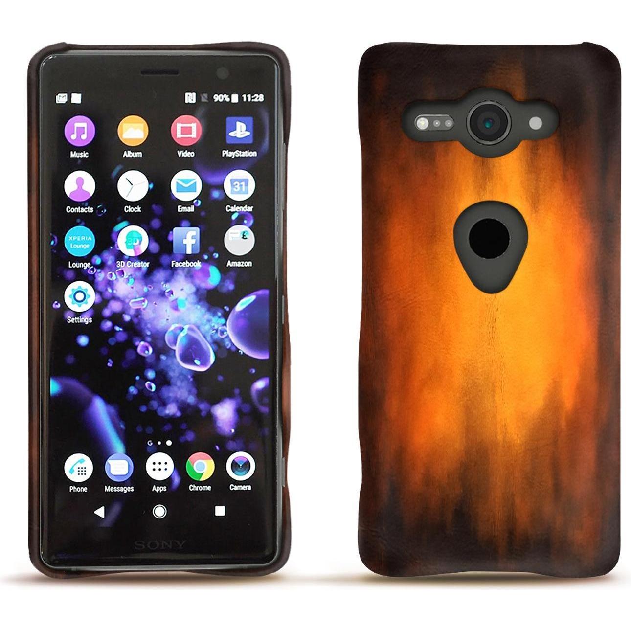 Noreve Lederschutzhülle (Sony Xperia XZ2 Compact), Smartphone Hülle, Violett