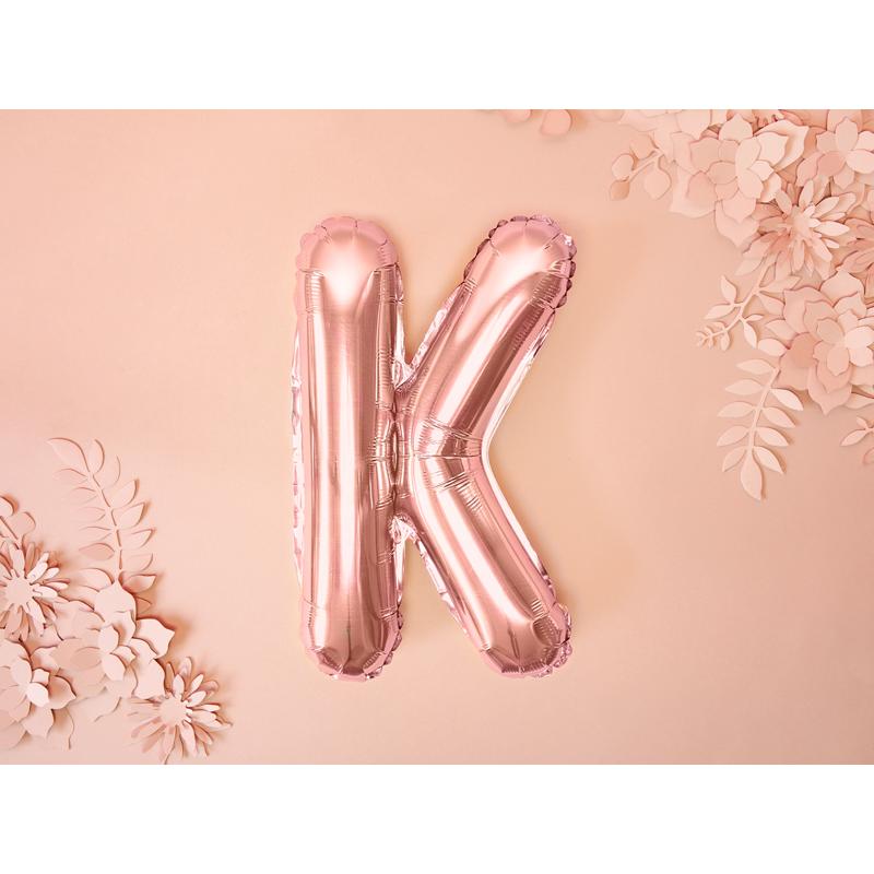Thumbnail - Partydeco Ballon Brief "K" in Roségold
