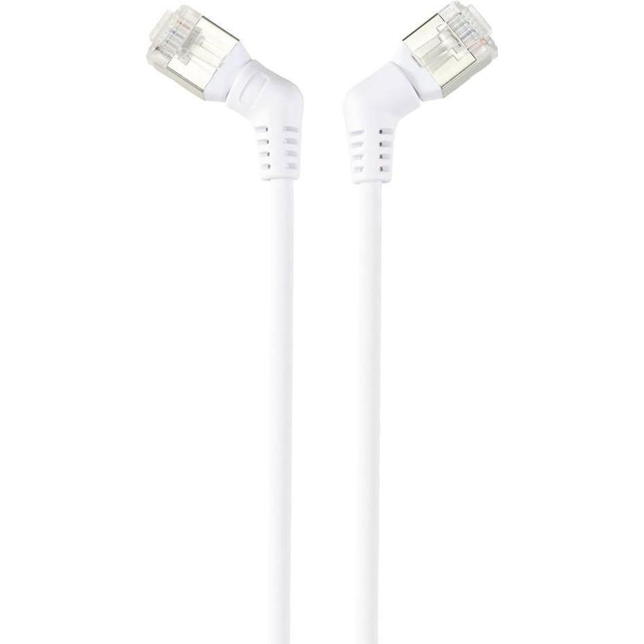Renkforce RF-6071566 RJ45 Netzwerkkabel, Patchkabel CAT 6a F/UTP 1.00 m Weiss Ste (F/UTP, CAT6a, 1 m), Netzwerkkabel