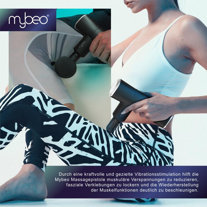 Actual product image Mybeo Massage gun for neck, shoulder, back, 4 heads, 4 speeds, 3D rotation, electric
