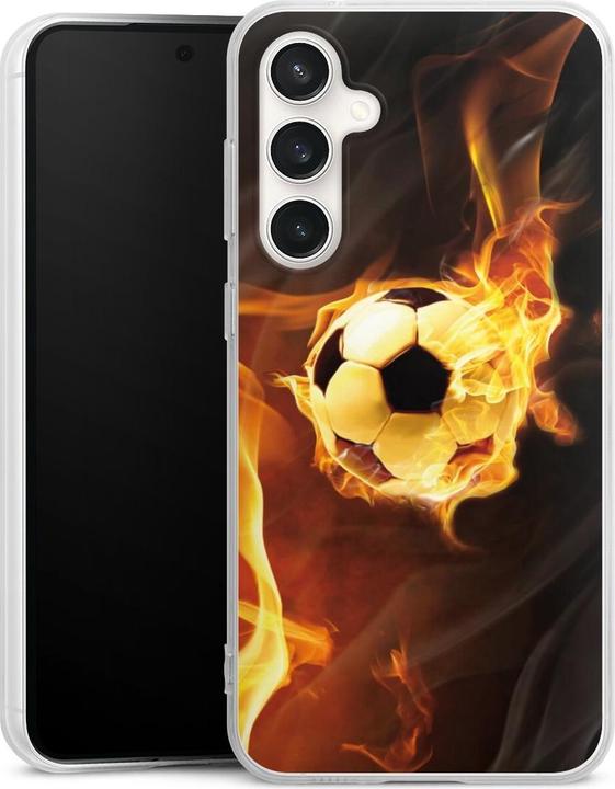 Produktbild DeinDesign Silikon Hülle für Samsung Galaxy S23 FE Handyhülle Case Smartphone Schutzhülle Ball Feuer Fussball (Samsung Galaxy S23 FE)