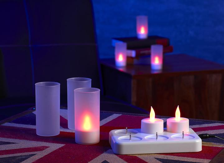 Immagine prodotto Lunartec Tealights LED a batteria con stazione di ricarica (6 x)
