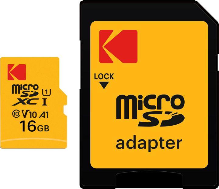 Actual product image Emtec Kodak - Flash memory card (microSDHC/SD adapter included) (16 GB, microSDHC, U1, UHS-I)