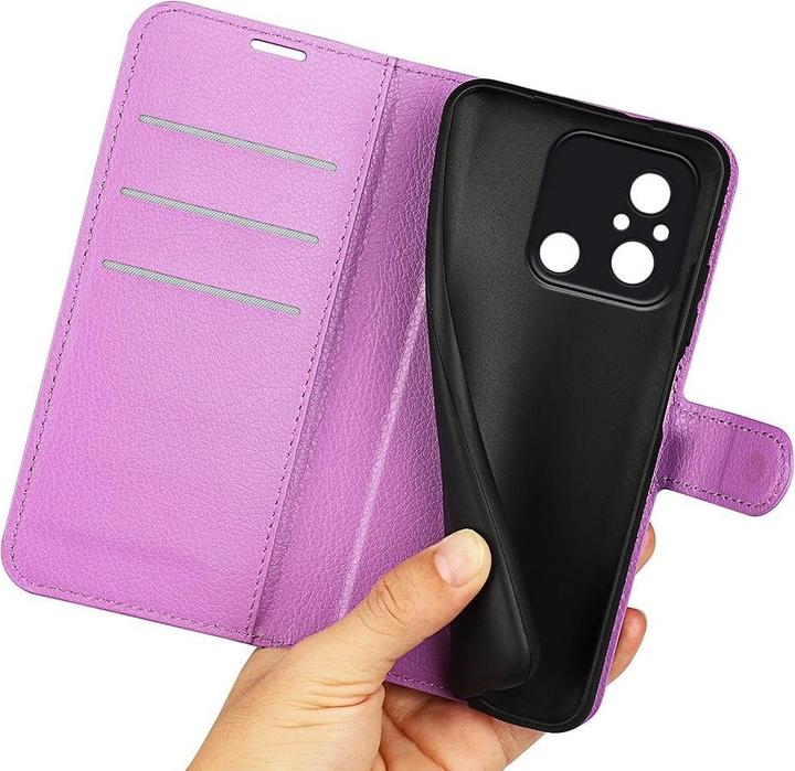 Actual product image Cover-Discount Xiaomi Redmi 12C - Leather Case Cover purple (Xiaomi Redmi 12C)