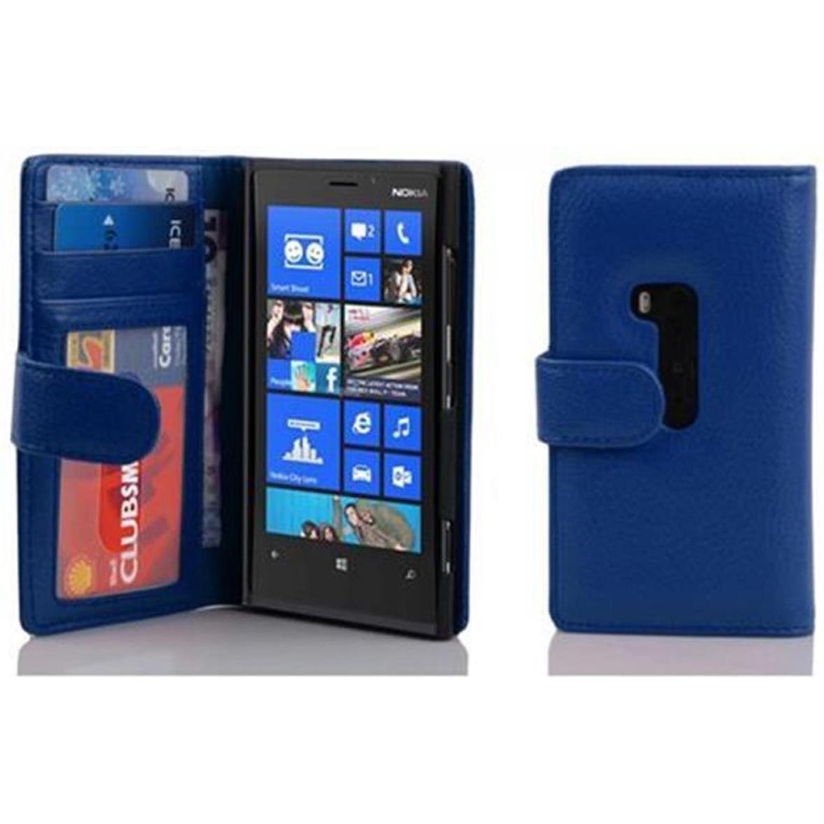 Cadorabo Book mit 3 Kartenfächer Cover (Nokia Lumia 920), Smartphone Hülle, Blau
