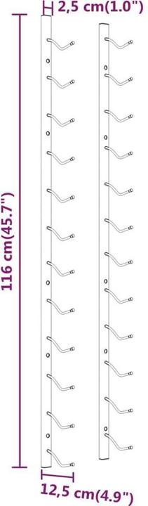 Actual product image vidaXL Ev (12,5 x 2,5 x 116 cm, 12 bottles)