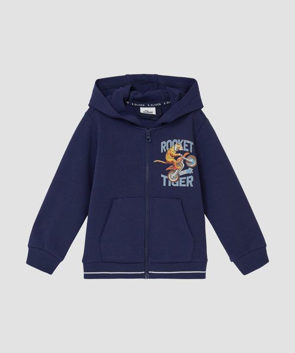 Produktbild s.Oliver Sweatshirt Jacke Sweatjacke aus Interlockjersey mit Frontprint (98)