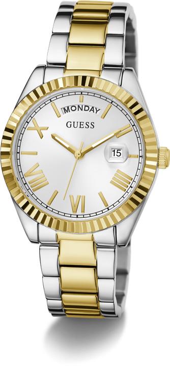 Image du produit Guess P SLV CS W/ P GLD TOP PART / SUN WHT DAY/DATE DL / P SLV & GLD BRCT Montre (36 mm)
