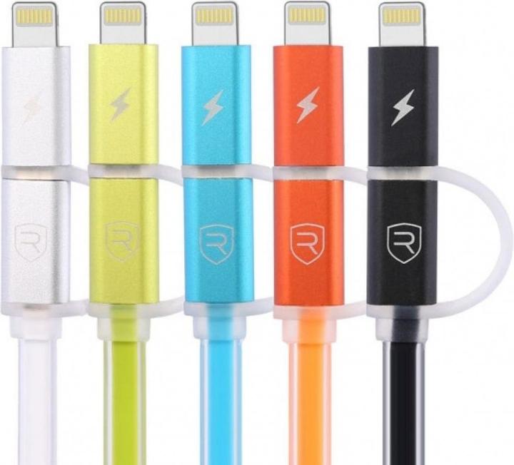 Remax Aurora Dualport Lightning & MicroUSB Flat Cable (USB 3.2 Gen 1)