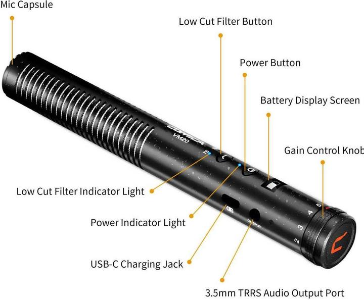 Immagine prodotto Comica Microfono Shotgun a condensatore super-cardioide multifunzionale