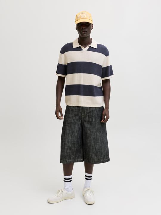 Produktbild Jack & Jones Jorliam Knit Stripe Split Neck Styd Ss26 (XL)