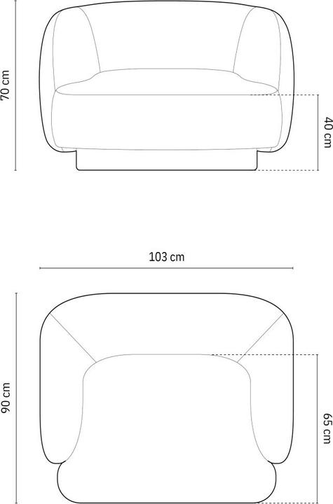 Actual product image Micadoni Armchair, "Miley", 1 Seat, 103x90x70Made in Europe