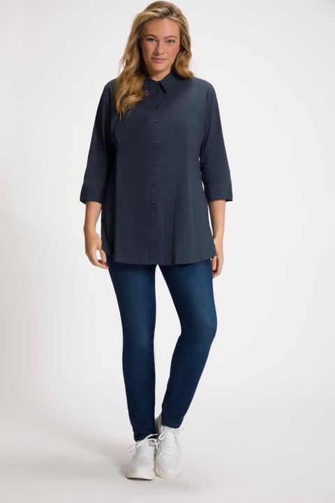 Immagine prodotto Ulla Popken Camicetta con crespatura a bolle, colletto da camicia e maniche a 3/4 (60)