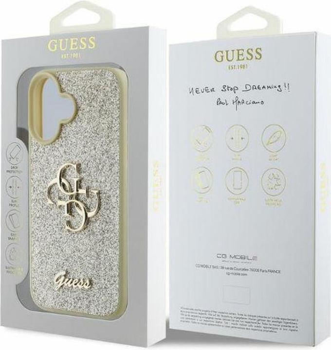 Actual product image Guess GUHCP16SHG4SGD iPhone 16 6.1" złoty/gold HC Fixed Glitter Big 4G (Apple iPhone 16)