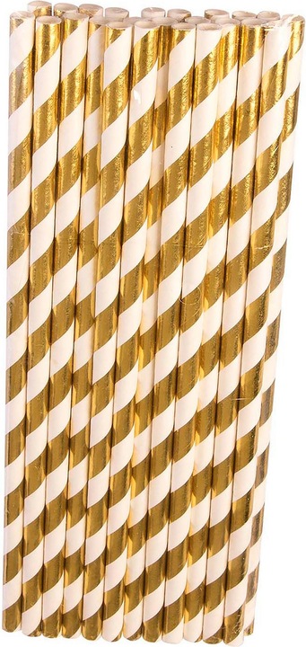 Produktbild Bristol Novelty Mit Streifen Einwegtrinkhalme Papier 24erPack (24 x)