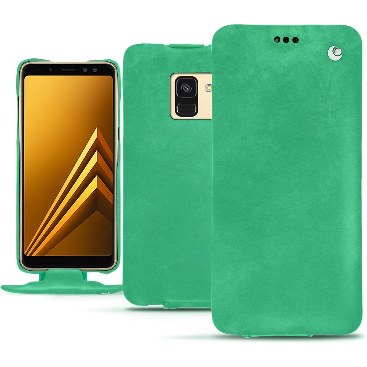 Thumbnail - Noreve Lederschutzhülle vertikal (Samsung Galaxy A8 (2018)), Smartphone Hülle, Grün