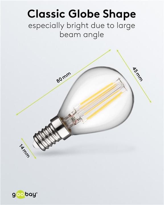 Produktbild Goobay Filament-LED-Mini-Globe, 4 W (E14, 470 lm, 1x)
