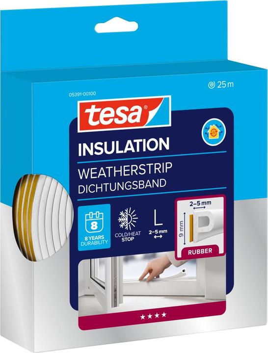 Actual product image tesa P-profile window seal (0.27 kg, White, White)