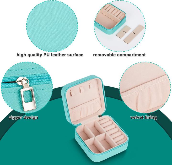 Produktbild Only-Bags.Store Schmuckkästchen, Kleines PU-Leder-Schmuckaufbewahrungsetui, Mini-Schmuckkästchen