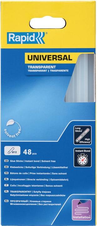 Produktbild Rapid Universal Transparente Klebesticks Ø12x190mm 48 Stück
