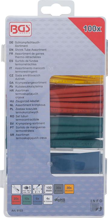 Image du produit BGS Assortiment de gaines thermo-rétractables | couleurs | 100 pièces (100 x)
