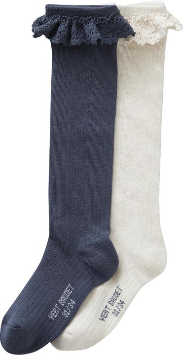 Produktbild Vertbaudet 2er-Pack Mädchen Strümpfe, Ajourstrick/Spitze Oeko-Tex (2er Pack, 35, 38)