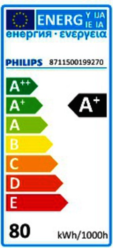 Energie-Label Philips MASTERC CDM-T 70W/942 G12 1CT/12 (G12, 70 W, 6300 lm, 1 x, G)