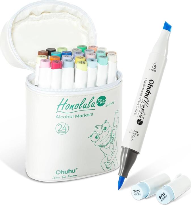 Ohuhu Honolulu Plus Kunstmarker (24 Stk.) (Mehrfarbig, 6 mm, 24 x)