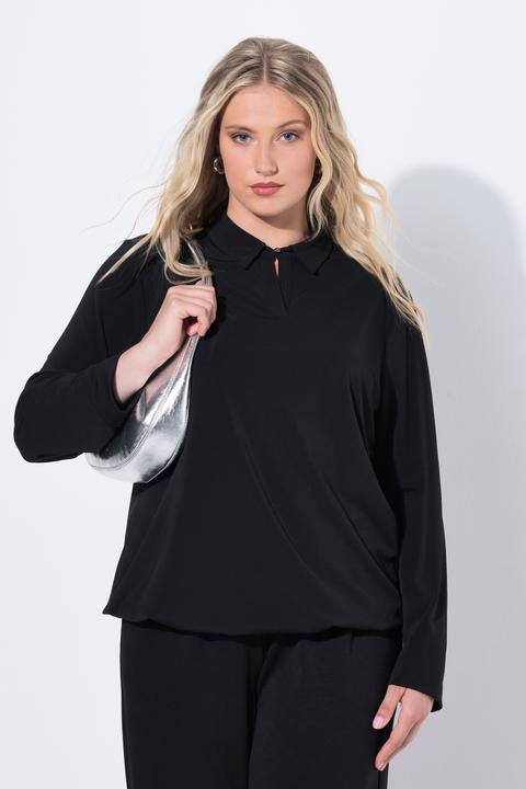 Actual product image Ulla Popken Elastic Hem Long Sleeve Blouse (54)