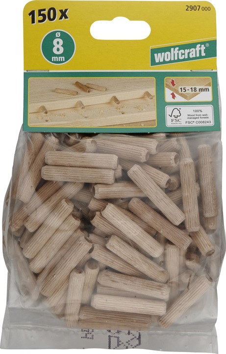 Actual product image wolfcraft 120 Dowel Pins, Ø 10 mm (120 pcs.)