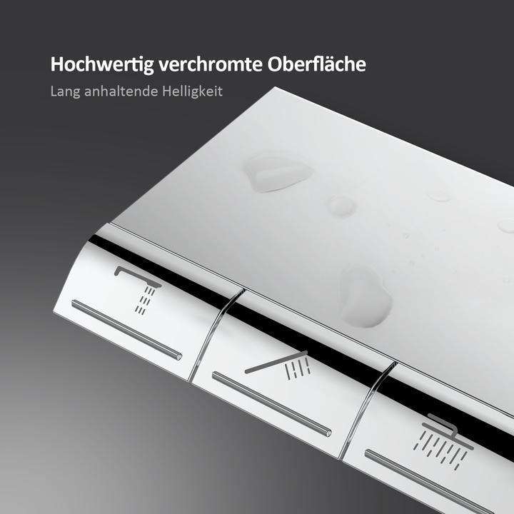 Actual product image Emke Thermostatic Shower System with Overhead Rain Shower, Hand Shower, and Lower Outlet, Chrome