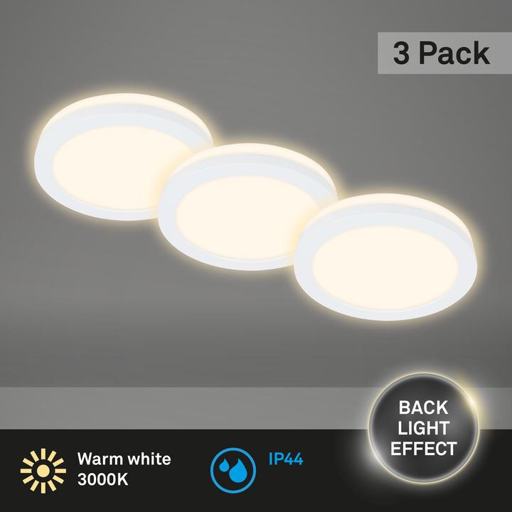 Produktbild Briloner LED-Einbauleuchten, 3er-Set, weiss, 3xLED-Platine/3W (350 lm)
