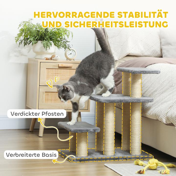 Actual product image PawHut Hundetreppe Spanplatte, Polyester Grau (Cat, Dog)