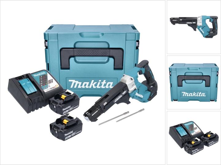 Actual product image Makita DFR 551 RMJ Battery Magazine Screwdriver 18 V 25 - 55 mm Brushless + 2x Battery 4.0 Ah + Charger + (Rechargeable battery operated)