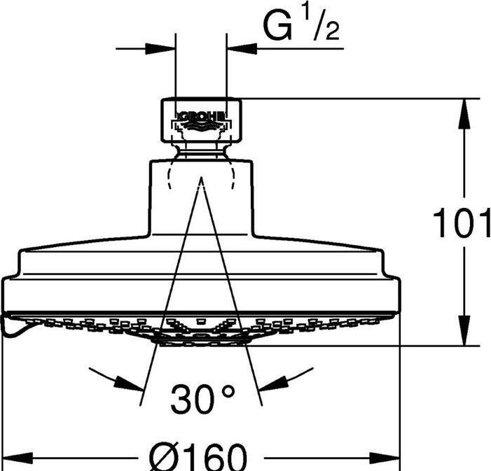 Produktbild Grohe Rainshower C 160 (4 Strahlarten)