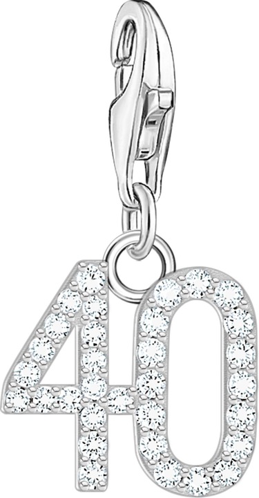 Produktbild Thomas Sabo Charm-Anhänger Zahl 40 mit weissen Steinen Silber (925er Silber)
