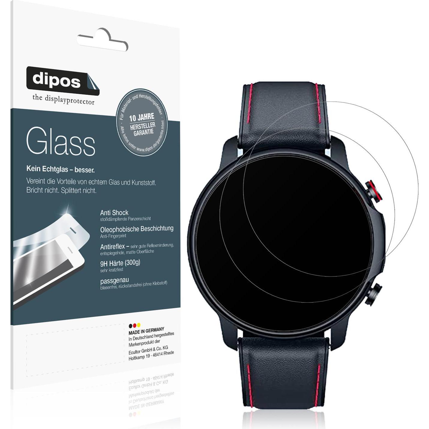 Dipos Displayschutz Anti-Shock, Smartwatch Schutzfolie, Transparent